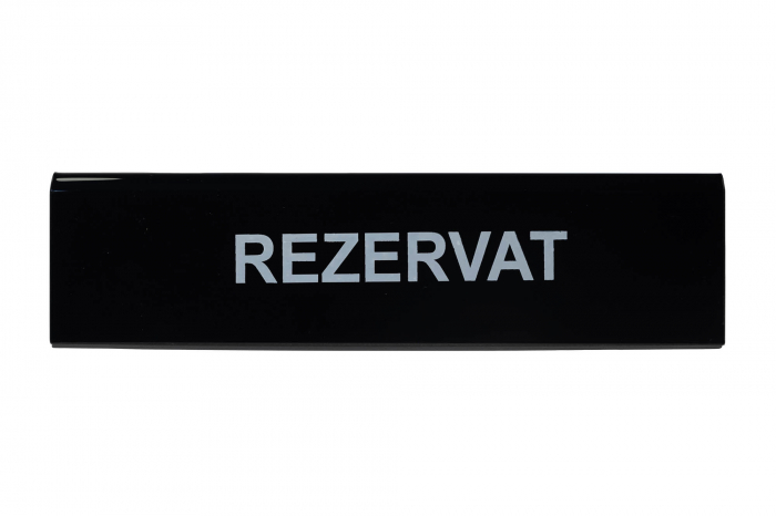 Semn REZERVAT pentru masa, plexiglass, negru [2]