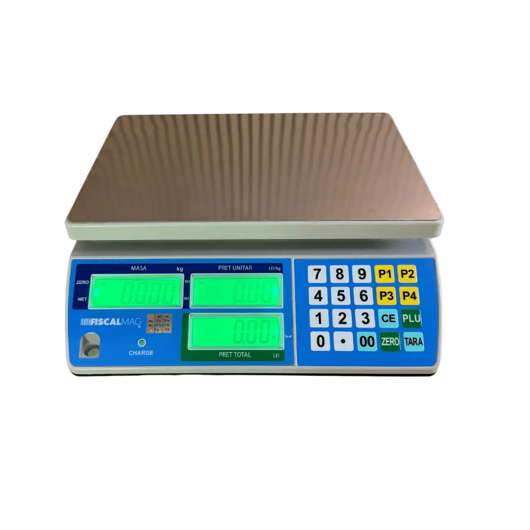 Cantar comercial omologat - cantar-electronic-comercial-fiscalmag-lh-30kg-verificare-metrologica-acumulator-platan-inox-omologat