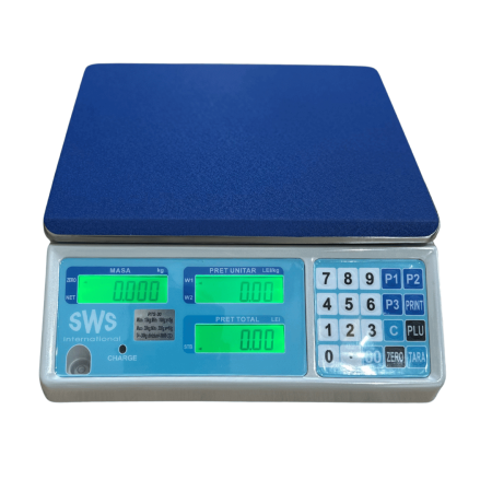Cantar comercial omologat - Cantar electronic comercial SWS,tip RTS 15 Kg, acumulator, verificare metrologica