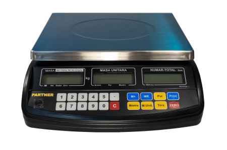 Cantar electronic - Cantar electronic omologat cu numarare Partner NOB, verificare metrologica, acumulator, 3Kg