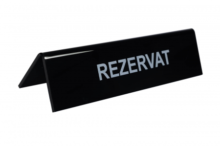 Semn REZERVAT pentru masa, plexiglass, negru [2]