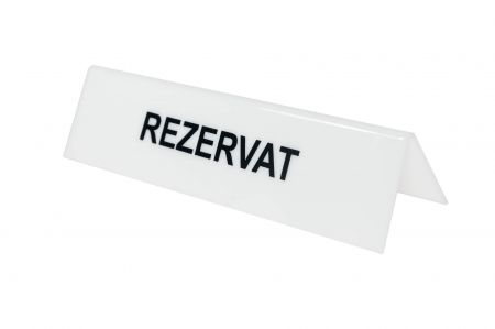 Semn REZERVAT pentru masa, plexiglass, alb [2]