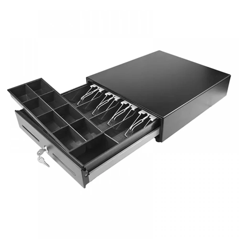 Sertar de bani - Sertar de bani ACD-410A, 5B/8M, 6V, negru (Șină Metalică)