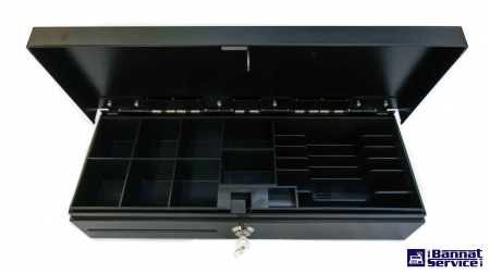 Sertar de bani, FT460,  carcasa metalica, compatibil cu case de marcat, negru [8]
