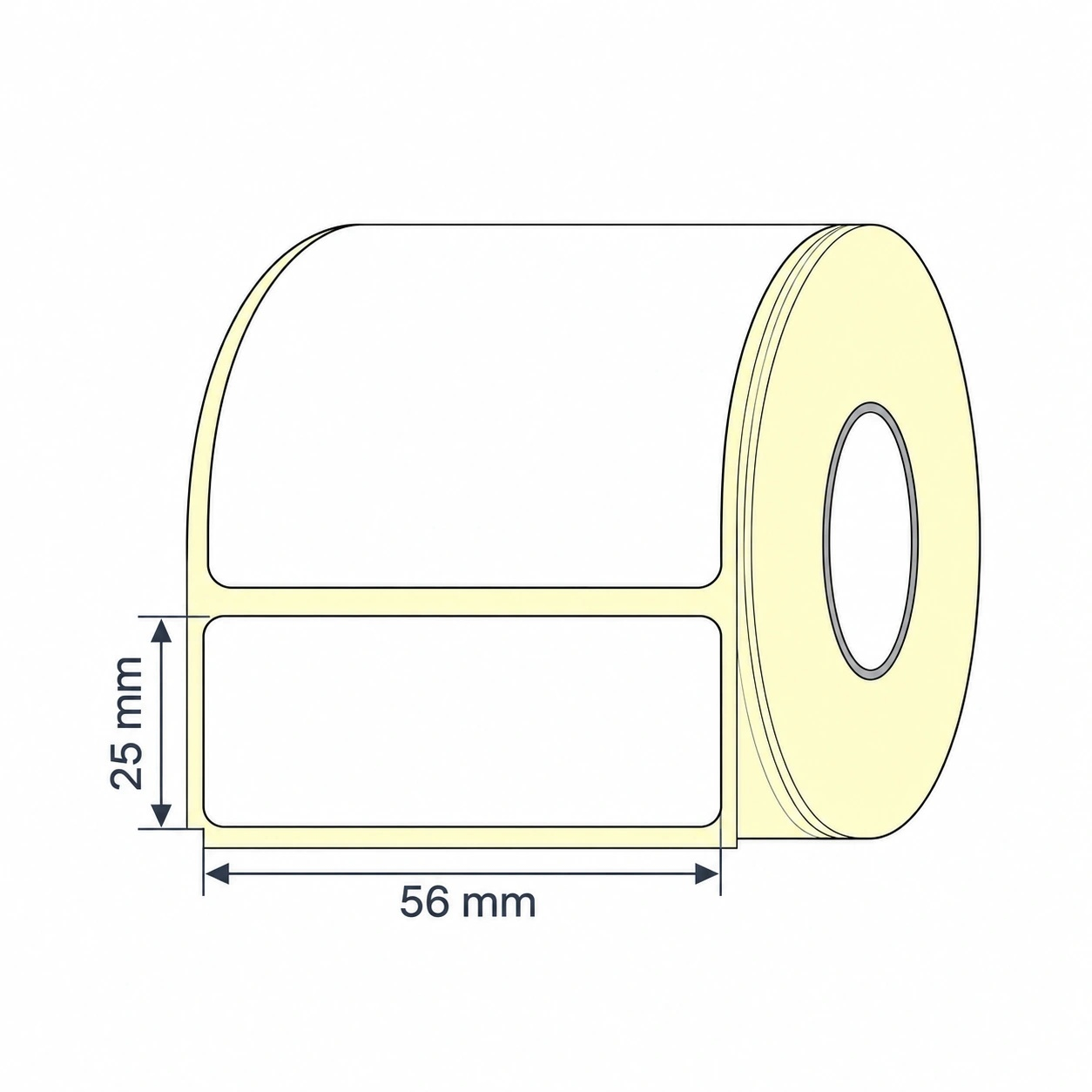 Dimensiuni etichete termice autoadezive 56 x 25 mm