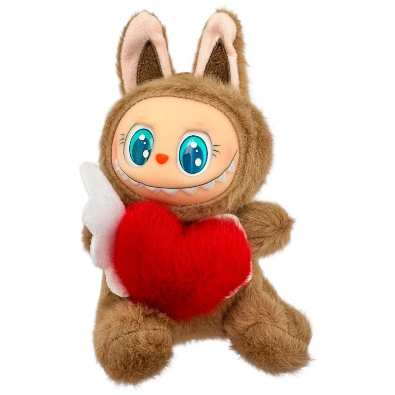 Plus Labubu Bej 18cm – Fall in Wild – Figurina Colectie cu Inima Rosie si Aripi, Cutie Cadou, BaoBao [1]