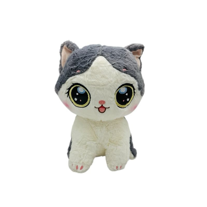 Pisicuta de plus gri 20cm – jucarie pufoasa si adorabila pentru copii sau cadou special [2]