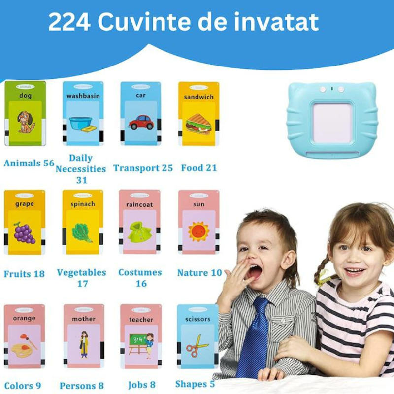 Set Jucarie Educationala Masina de Invatare cu Cititor Carduri Flash din Plastic – 500g, Interactiv si Didactic, BaoBao [3]