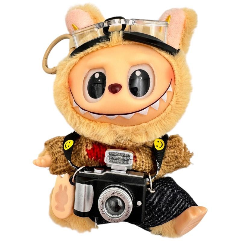 Plus Labubu fotograf cu ochelari si camera - figurina colectie haioasa din plus si vinil 18 cm BaoBao [1]