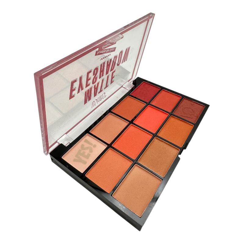 Paleta farduri Ushas Matte Eyeshadow 12 culori – 10cm, 6.9g, nuante mate compacte, BaoBao [3]