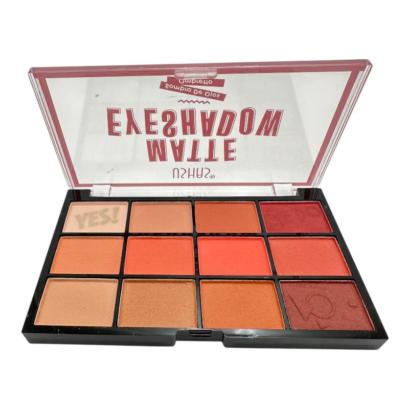 Paleta farduri Ushas Matte Eyeshadow 12 culori – 10cm, 6.9g, nuante mate compacte, BaoBao [1]