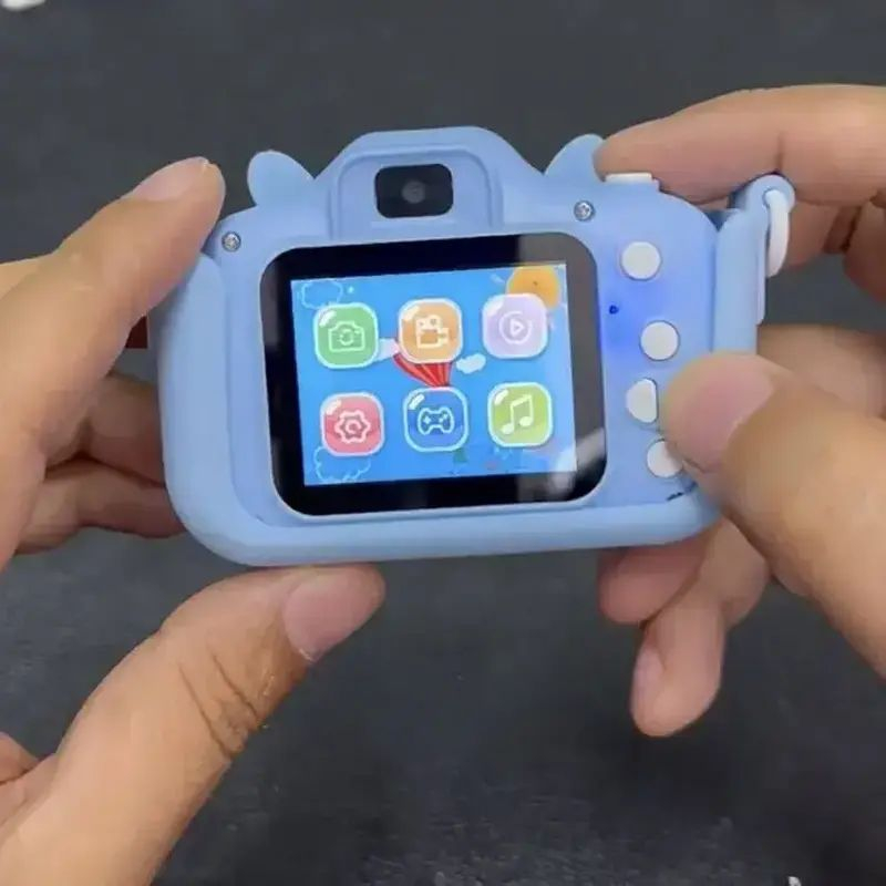 Aparat Foto Copii BaoBao Delfin Albastru 2MP Ecran 2Inch Jocuri HD Baterie 1000mAh [3]