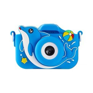 Aparat Foto Copii BaoBao Delfin Albastru 2MP Ecran 2Inch Jocuri HD Baterie 1000mAh [1]