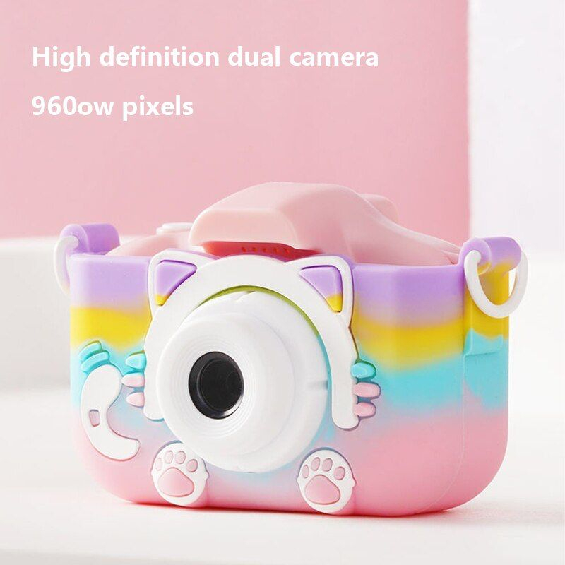 Aparat Foto Copii BaoBao Pisica 2MP Ecran 2Inch Jocuri Baterie 1000mAh Roz [2]