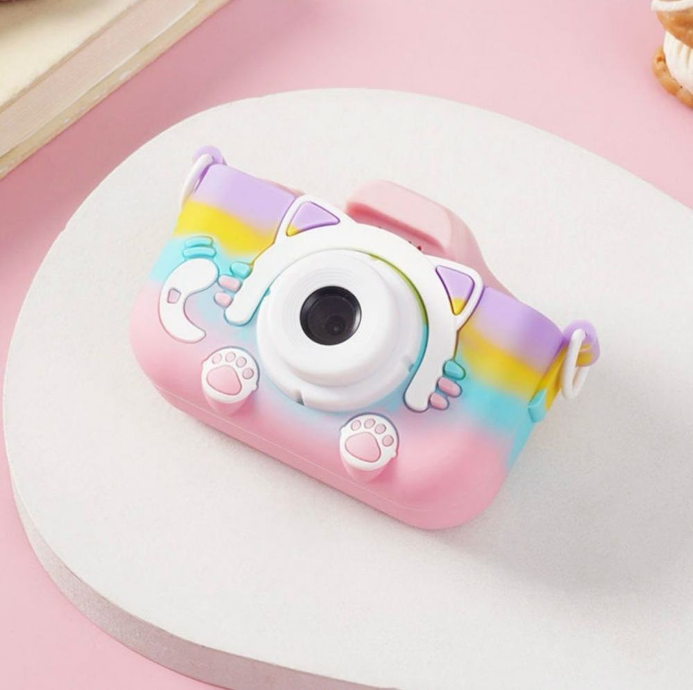 Aparat Foto Copii BaoBao Pisica 2MP Ecran 2Inch Jocuri Baterie 1000mAh Roz [4]
