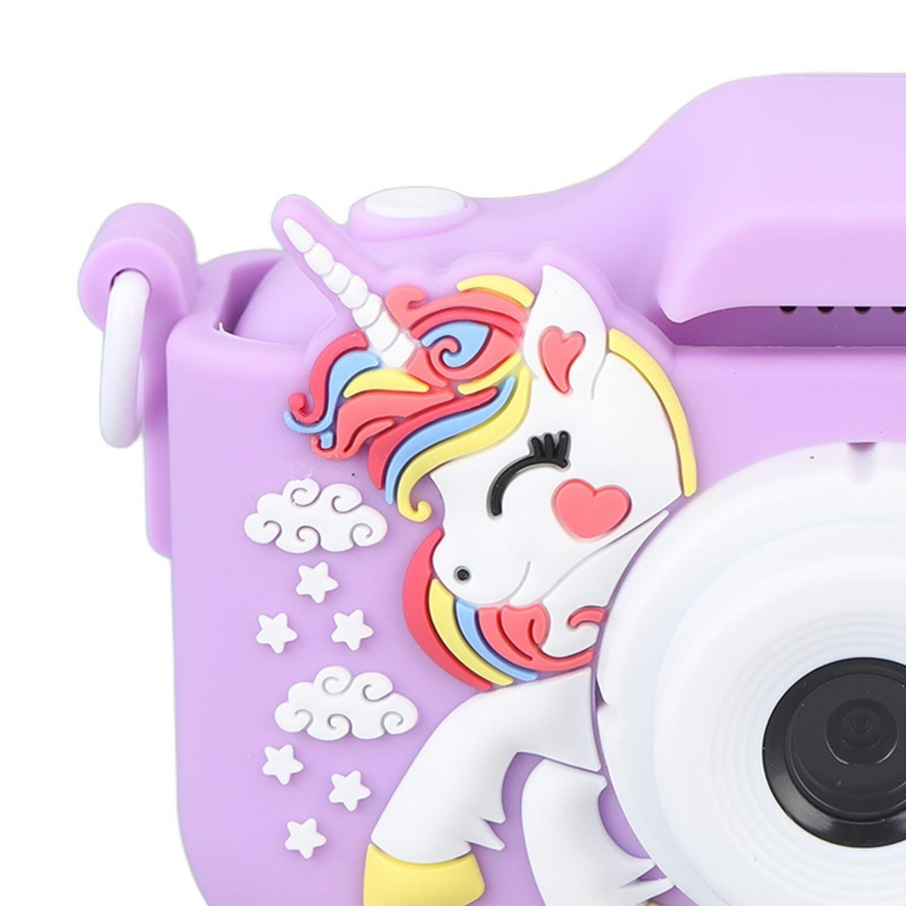 Aparat Foto Copii BaoBao Unicorn 2MP Ecran 2Inch Jocuri Baterie 1000mAh Mov [4]