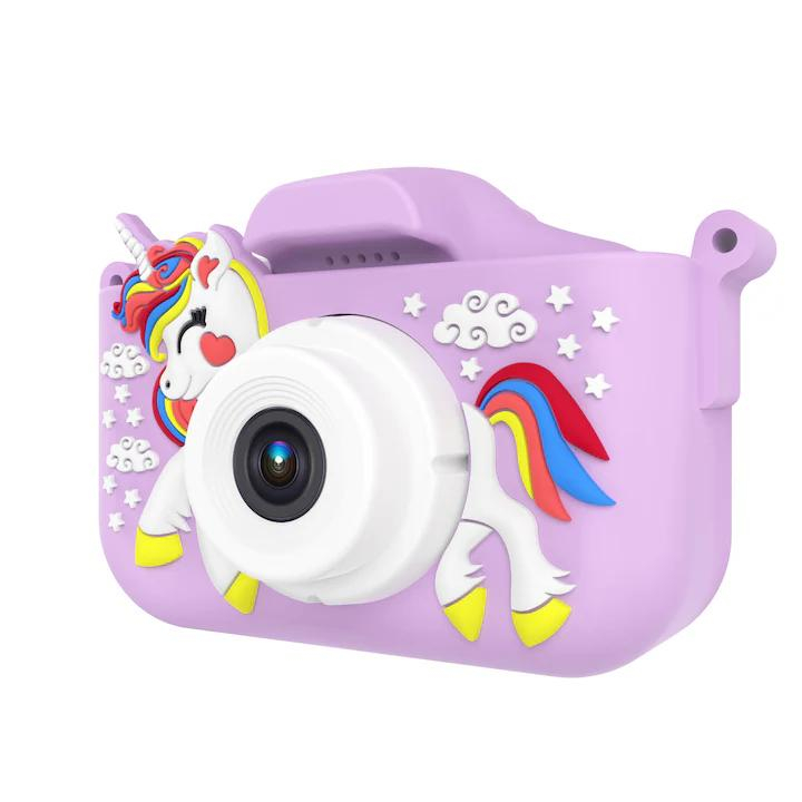 Aparat Foto Copii BaoBao Unicorn 2MP Ecran 2Inch Jocuri Baterie 1000mAh Mov [3]
