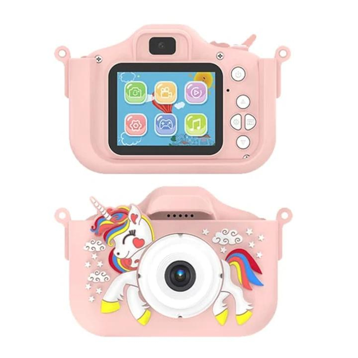 Aparat Foto Copii BaoBao Unicorn 2MP Ecran 2Inch Jocuri Baterie 1000mAh Roz [1]