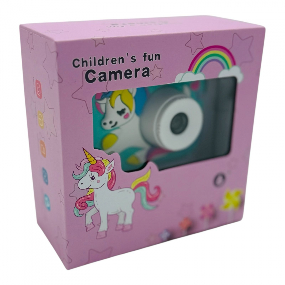 Aparat Foto Copii BaoBao Unicorn 2MP Ecran 2Inch Jocuri Baterie 1000mAh Turcoaz [3]