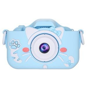 Aparat Foto Copii BaoBao Pisica cu fundita 2MP Ecran 2Inch Jocuri Baterie 1000mAh Albastru [1]