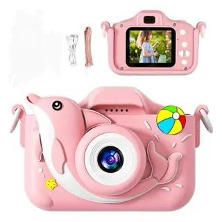 Aparat Foto Copii BaoBao Delfin Roz 2MP Ecran 2Inch Jocuri HD Baterie 1000mAh [1]