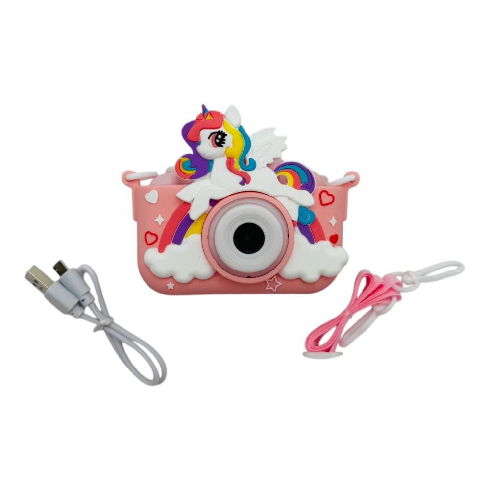 Aparat Foto Copii BaoBao Unicorn HD Ecran 2Inch Jocuri Baterie 1000mAh Roz [1]