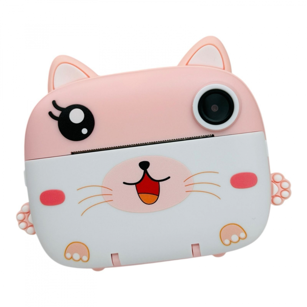 Aparat Foto Video Copii BaoBao Pisicuta HD Ecran 2.4Inch Imprimanta Integrata Jocuri Roz [1]