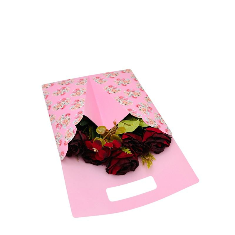 Aranjament floral deosebit cu buchet de trandafiri artificiali și boboci diversi, bordo, 34×23 cm [3]