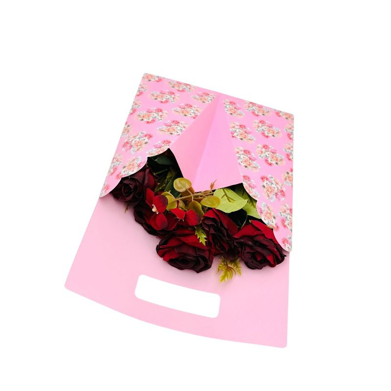 Aranjament floral deosebit cu buchet de trandafiri artificiali și boboci diversi, bordo, 34×23 cm [2]