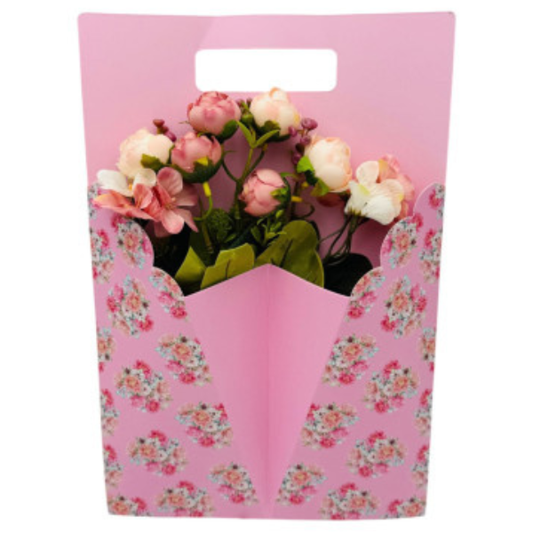 Aranjament floral deosebit cu Buchet de Trandafiri si flori de camelie, 34×23cm [3]