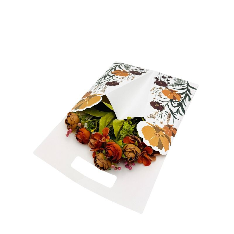 Aranjament floral deosebit cu buchet de bujori artificiali si bulbi, rosu ruginiu, 34×23 cm [2]