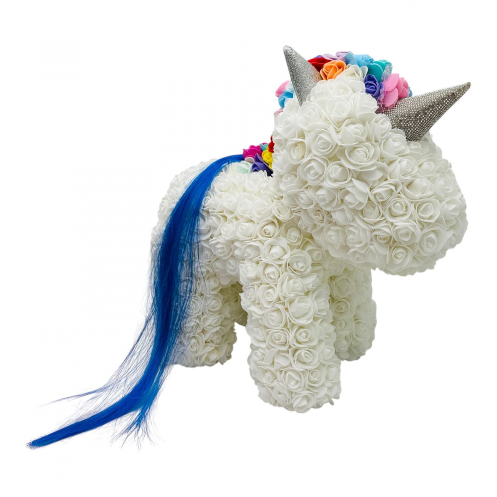 Aranjament floral Unicorn din Săpun,alb, 38x38 cm – Eleganță și Magie în Cadoul Perfect [2]