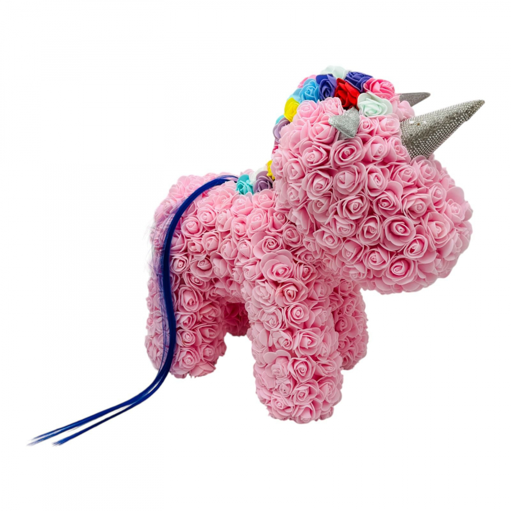 Aranjament floral Unicorn din Săpun,ROZ, 38x38 cm – Eleganță și Magie în Cadoul Perfect [2]