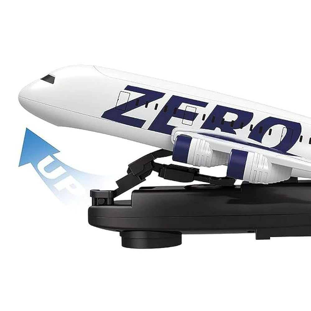 Avion mare de jucarie ZERO, 36 cm, cu baza lansatoare, lumini LED, efecte audio, cadou educativ copii [4]