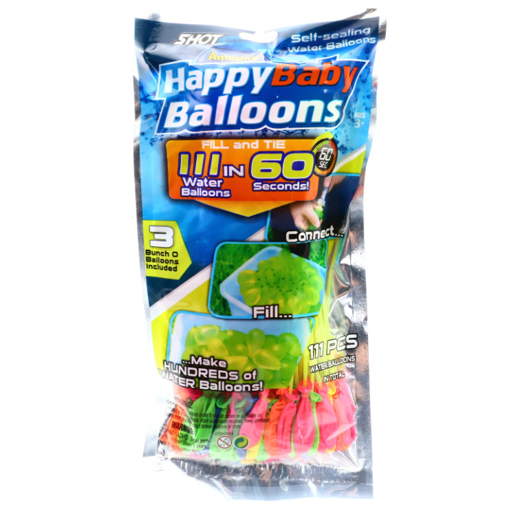 Baloane apa cu autoinchidere, 111 buc/set, umplere rapida, Happy Baby Balloons [3]