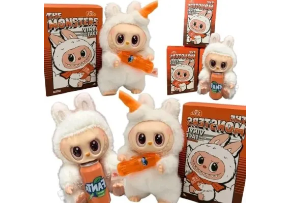 Blindbox cu figurina din plus Bubu super adorabil, orange edition, aprox 18cm,  [1]
