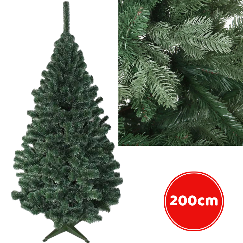 Brad artificial 210 cm cu 380 crengi si suport plastic – In cutie cu tematica de craciun [1]