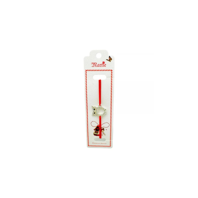 Bratara Martisor, Bufnita Inteleapta, snur rosu elastic, model 2025 [2]