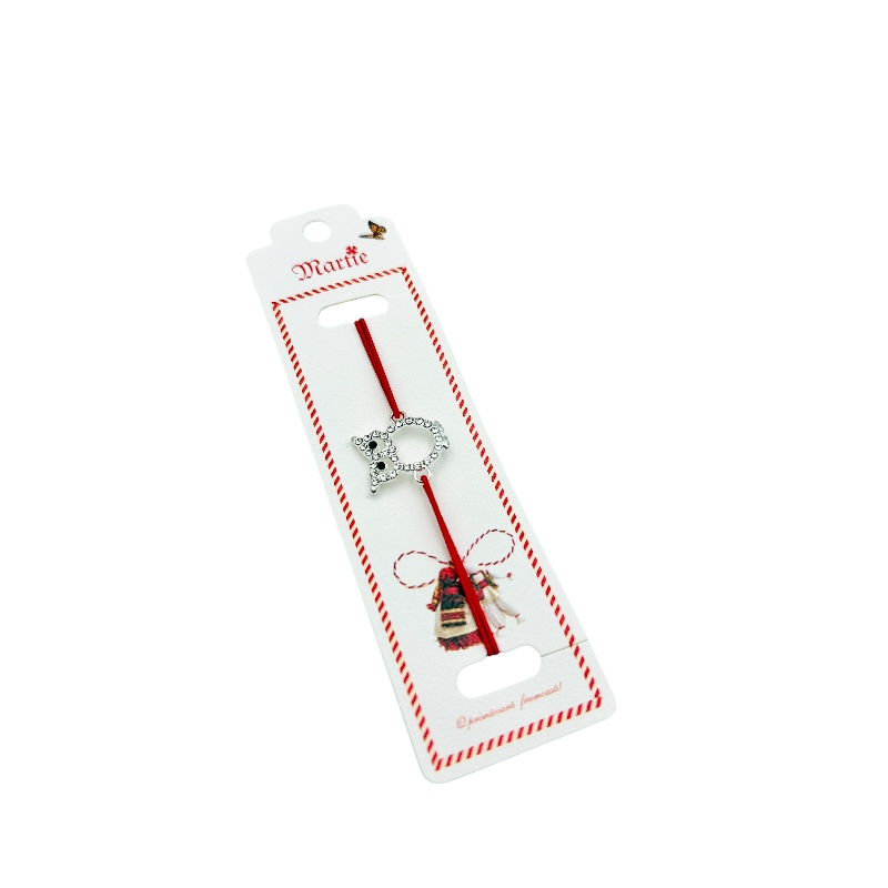Bratara Martisor, Bufnita Inteleapta, snur rosu elastic, model 2025 [1]
