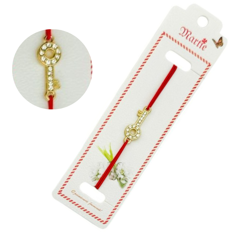 Bratara Martisor, Cheia Succesului, snur rosu elastic, model 2025 [1]