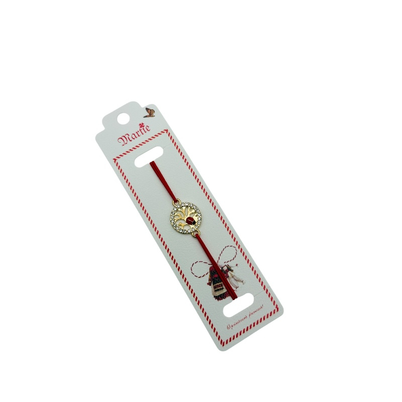 Bratara Martisor, Copacul Vietii, snur rosu elastic, model 2025 [2]