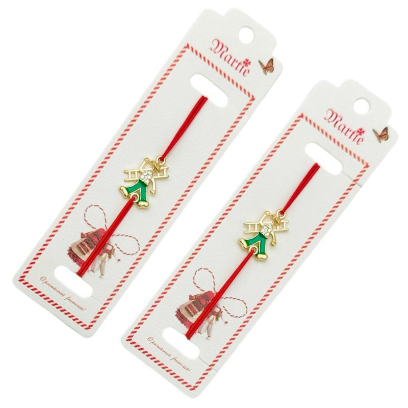 Bratara Martisor, Cosar Norocos, snur rosu elastic, model 2025 [3]