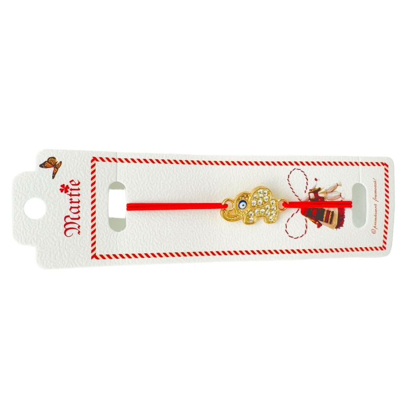 Bratara Martisor, Elefantel Norocos, snur rosu elastic, model 2025 [2]