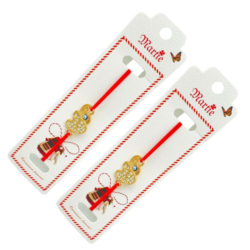 Bratara Martisor, Elefantel Norocos, snur rosu elastic, model 2025 [3]