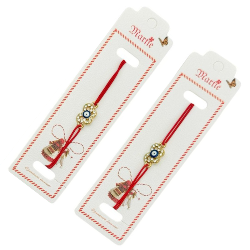 Bratara Martisor, Fluturas Dragalas, snur rosu elastic, model 2025 [3]