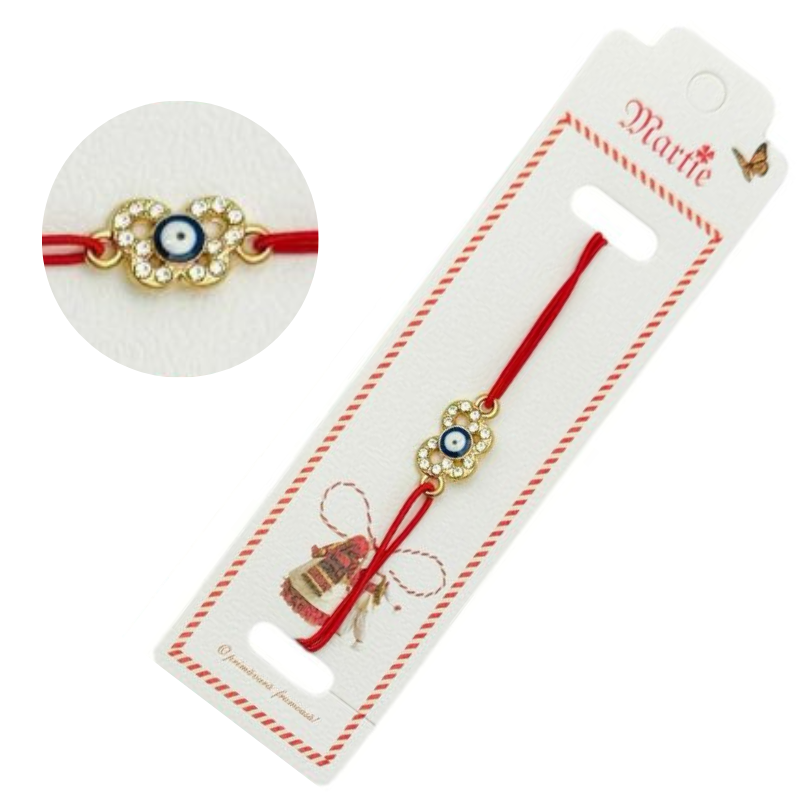 Bratara Martisor, Fluturas Dragalas, snur rosu elastic, model 2025 [1]