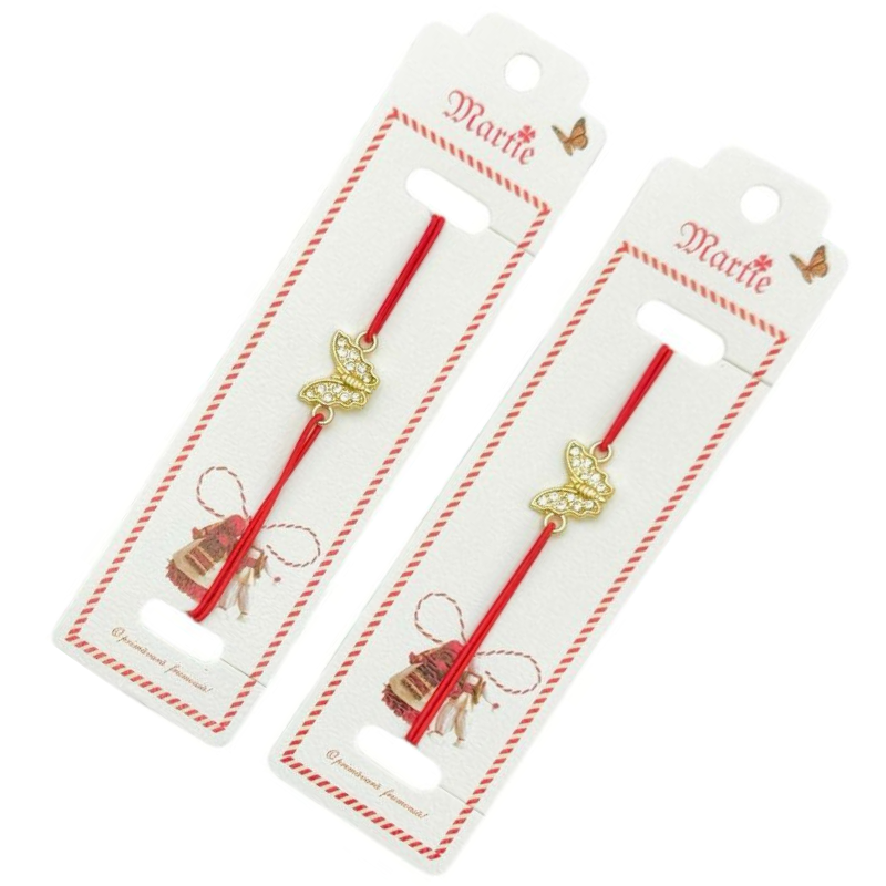 Bratara Martisor, Fluture Dragalas, snur rosu elastic, model 2025 [3]