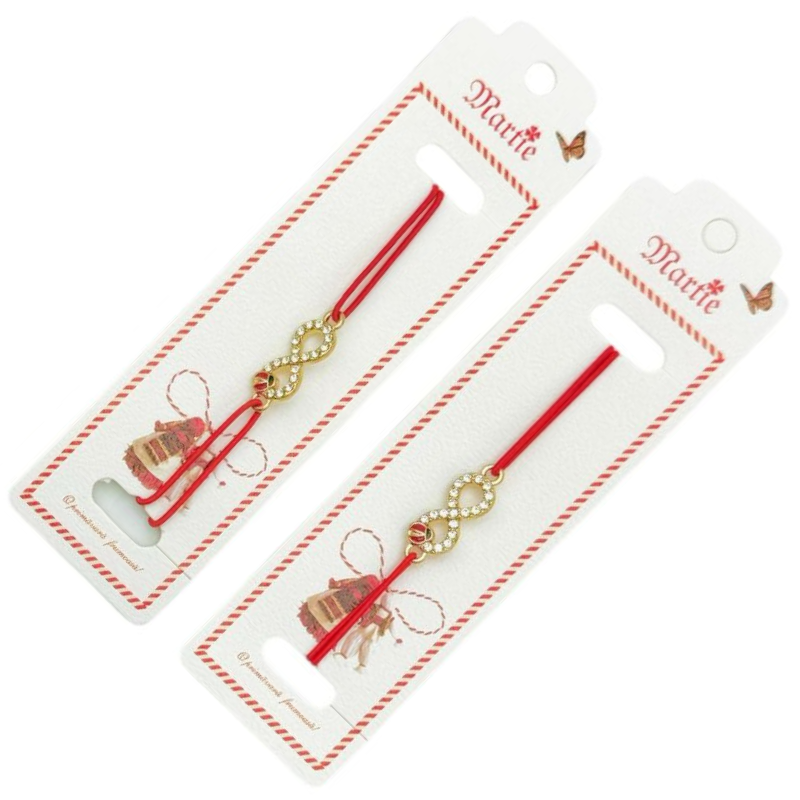 Bratara Martisor, Infinity Love, snur rosu elastic, model 2025 [3]