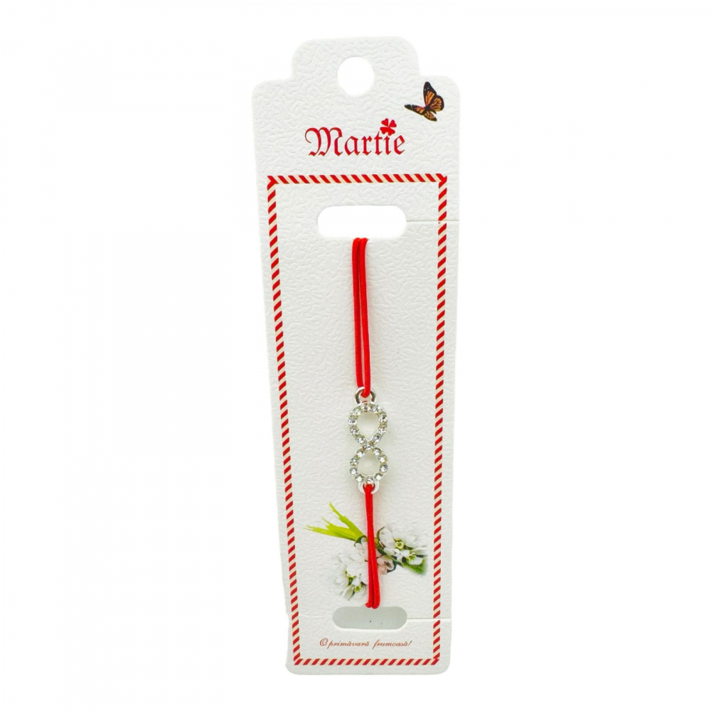 Bratara Martisor, Infinity Love, snur rosu elastic, model 2025 [1]