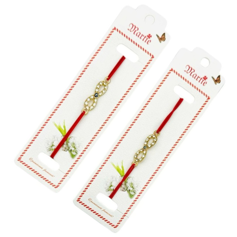 Bratara Martisor, Infinity Love, snur rosu elastic, model 2025 [3]